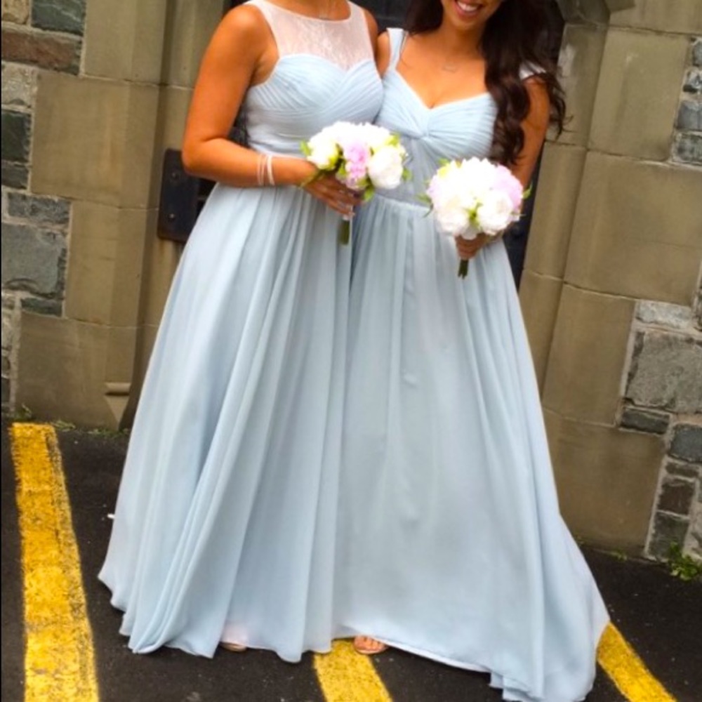 Azazie pale blue bridesmaid dress